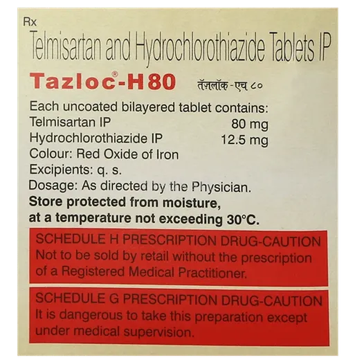 tazloc h 80mg tablet 10's